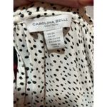 Carolina belle  White Black Dots Ruffle Neck Blouse Plus 2X Photo 8