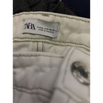 ZARA DHK Jeans Women's Size 6 28 Off White Button Fly Straight Leg Raw Hem Photo 7