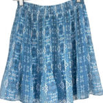 Intermix Pleated Paisley Print Mini Skirt Blue Size XL Photo 0