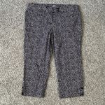 Loft Ann Taylor Original Crop Blue White Speckled Polka Dot Cropped Pants 14 Short Photo 0