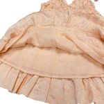 Z&L Europe Plunge Neck Tied Shoulder Embroidered Kona Babydoll Dress Peach sz S Orange Photo 7