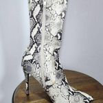 Steve Madden Snakeskin Print Thigh High Boot Size 7 Over-The-Knee Stretch Boots Photo 4