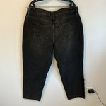 Good American  Good Boy Frayed Outseam Washed Black Jeans Photo 4
