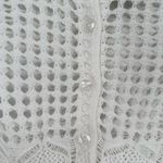 Jeanne pierre  White Open Knit Cardigan size Medium NWT Button Photo 2