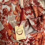 Raga  Anthropologie maxi hi lo floral reds ruffle hem large l boho Photo 2