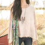 Sundance  embroidered eyelet lace tab sleeve lagenlook blouse tunic top M Photo 1
