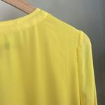 Vince Camuto  Yellow Chiffon Dress Baby Doll Split neck tiered long sleeve Small Photo 9