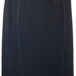 IRIS SETLACKWE Size 6 Black Faux Leather Trim, Back Slit, Pencil Skirt Photo 2