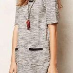 Anthropologie  Tunic Postmark Beverly Crochet Knit Mini Dress Heather Grey XS EUC Photo 0