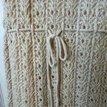 Jessica Simpson  Women's Beige Crochet A-line Midi Dress Size M Sleeveless Photo 9