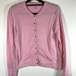 Lilly Pulitzer  Pink Cardigan Sweater‎ Size Medium Lightweight Cotton Bubble Gum Photo 0