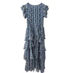 Sundance Catalog Blue Floral Eden Embroidered Tiered Maxi Dress Size XS Purple Photo 4