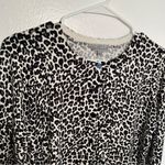 Joseph A Cardigan Sweater Cream Black Animal Print Photo 2
