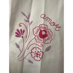 Mi Golondrina Floral Embroidered White Dress Size Small Purple Pink Pockets Photo 5