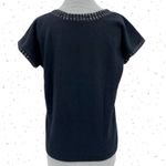 Ellen Tracy Vintage Black Angora Sweater Short Sleeve Beaded Wool Blend Sweater Top Size S Photo 1