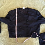 Vintage luxury suit set / tuxedo style George’s Rech strapless dress w/ jacket Black Photo 5