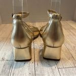 Sam Edelman Gold Wilson Kitten Heel Sandals Size 6M Holiday Party Metallic Photo 3