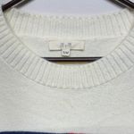 Elegant Ivory Sweater with American Flag Design Red Size M Photo 1