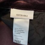 Paige Womens Hoxton Ankle Skinny Velvet Black Cherry Burgundy Pants Size 27 Photo 8