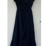 ZARA  Black Eyelet Sleeve Openwork Embroidery Back Maxi Dress Women’s Size Small Photo 7