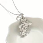1PC Gothic Silver Plated Hollow‎ Out Witch Hat Magic Witchy Pendant Necklace Photo 5