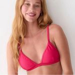 J.Crew  ribbed triangle bikini top wild hibiscus pink Barbie Plus Size XXL Photo 0