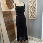 AQUA  Black crochet Midi Skirt Photo 1