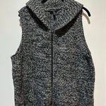 Eileen Fisher knit sweater vest yak and merino wool grey size XL full zip shawl Photo 0