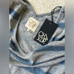 Chaser NWT  jumpsuit blue and gray stripe ruffle bell sleeve size S Photo 1