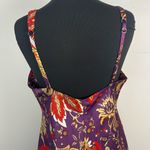 Natori  paisley printed purple midi length satin nightgown size large Photo 3