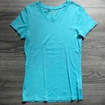 Lilly Pulitzer Turquoise Blue Short Sleeve Crew Neck Fitted Tee Shirt Size M Photo 0