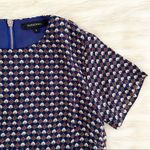 Olivaceous Olivacious Blue White Red Scalloped Patterned Shift Dress Sz S Photo 95