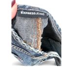 Vintage Y2K 90's Express 7/8 Denim Skirt Corduroy Floral Patches Ruffle Low rise Blue Photo 3