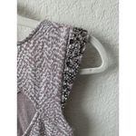 Free People  Embellished Skater Mini Dress Size XS Purple‎ White Jeweled Knit Photo 7