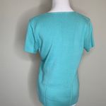 Pastel Green Square Neck Short Sleeve Sweater Fine Knit Sz Large Photo 1