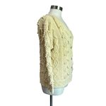 Laura Ashley Vintage Cotton French Knot Pom Crochet Knitted Cardigan Yellow SZ M Photo 2