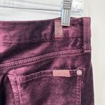 7 For All Mankind  Velvet‎ Pants Burgundy High Rise Cropped Size 30 Photo 3