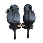 Christian Siriano for Payless COLLINS Black Satin Rhinestone Zip Heels Size 8.5 Photo 4