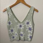 Miss Love  mod flower floral 60s 90s grunge Y2K baby doll fitted knit tank M Photo 1