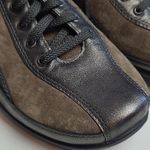 TAOS STEADY PEWTER GRAY PANELED LEATHER SUEDE SNEAKER LOAFER WOMENS 8.5 Photo 3