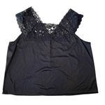 Collections Etc. Vintage 80s Black Sheer Floral Lace Lingerie Slip Tank Top Size XL Photo 1
