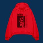 Billie Eilish  Happier Hoodie Than Ever Tour Red Graphic Hoodie M Photo 1