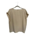 Wonderly Beige Boho VNeck Tassel Blouse Size Large Concert Light Weight Minimalist Photo 3