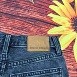 Aritzia Denim Forum Black Hi Rise Button Fly Yoko Mid Thigh Raw Hem Denim Shorts Size 24 Photo 2