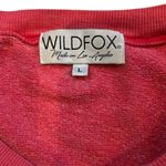Wildfox Sweatshirt Sommers Rose S’il Vous Plait Large Scarlet Pink Wine Photo 5