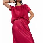 Nation Ltd  Marie Boxy Satin Top | Raspberry Jam | XS Photo 1