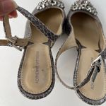 Adrienne Vittadini Surya Slingback Shoes Sz 6M Snake Skin Crystals Pewter Glam Photo 10