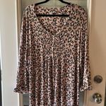 kim rogers  Women’s Top 2X  Cheetah Print  Roll Tab Sleeves Photo 0