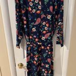 Croft & Barrow 3X Midi Dress Floral Belted Blue Stretch Work Boho V-neck New Photo 5