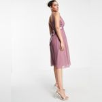 Little Mistress NWT Bridesmaids Skater Dress in Mauve Size 10 Photo 3